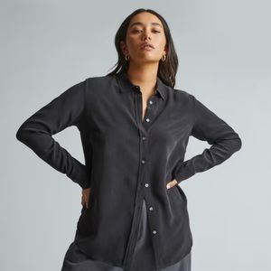Everlane the relaxed silk shirt red